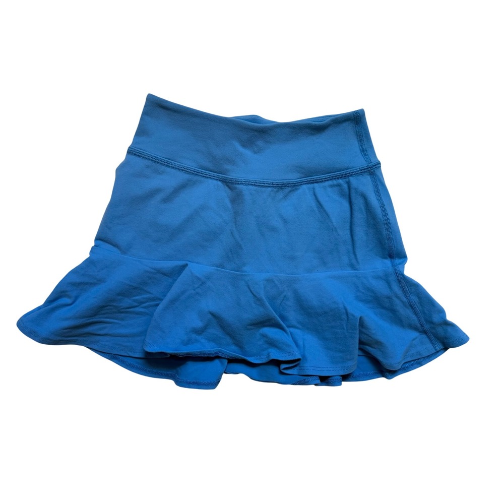 Kate Spade x Beyond Yoga Womens Blue Ruffle Tennis Skort Small Preppy Athleisure